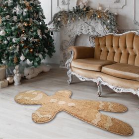 Christmas Gingerbread Man Flocking Carpet