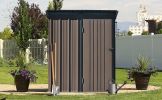 TOPMAX Patio 5ft Wx3ft. L Garden Shed, Metal Lean-to Storage Shed with Adjustable Shelf and Lockable Door, Tool Cabinet for Backyard, Lawn, Garden, Br