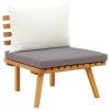 4 Piece Patio Lounge Set with Cushions Solid Acacia Wood