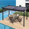 13x10 Ft Outdoor Patio Retractable Pergola With Canopy Sunshelter Pergola for Gardens,Terraces,Backyard, Gray