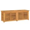 Patio Storage Box with Bag 59.1"x19.7"x20.9" Solid Wood Teak