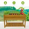 Raised Garden Bed Planter Box with Legs & Storage Shelf Wooden Elevated Vegetable Growing Bed for Flower/Herb/Backyard/Patio/Balcony 48.5x30x24.4in