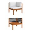 Patio Corner Sofas 2 pcs with Cushions Solid Acacia Wood