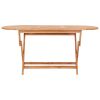 Folding Patio Table 62.9"x31.4"x29.5" Solid Teak Wood