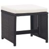 13 Piece Patio Dining Set with Cushions Poly Rattan Black