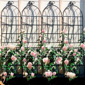 4 Pack Metal Garden Trellis 71" x 19.7" Rustproof Trellis for Climbing Plants Outdoor Flower Support Black