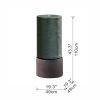 44" Tall Large Modern Cylinder Ribbed Tower Water Fountain With Rustic Base, Contemporary Antique Green Copper Finish Outdoor Bird Feeder / Bath Cemen