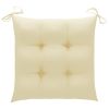 Patio Chairs with Cream White Cushions 4 pcs Solid Teak Wood