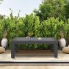 Rectangle Small Aluminum Grey End Coffee Table Furniture For Patio Garden Outdoor