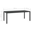 Patio Table Black 72.8"x35.4"x29.1" Aluminum and WPC