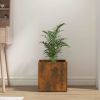 Planter Box Smoked Oak 15.7"x15.7"x15.7" Engineered Wood