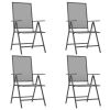 5 Piece Patio Dining Set Anthracite Steel