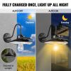 VEVOR Solar Barn Light, 3 Lighting Modes & Motion Sensor, Dusk to Dawn Outdoor Wall Sconces, Exterior Farmhouse Gooseneck Lights, Wall Mount, IP65 Wat