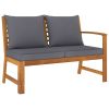 6 Piece Patio Lounge Set with Cushion Solid Acacia Wood