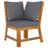 6 Piece Patio Lounge Set with Cushion Solid Acacia Wood