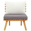 Patio Chair with Cushions Solid Acacia Wood