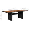 Patio Dining Table Black 78.7"x39.4"x29.1" Poly Rattan