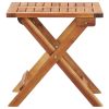 Folding Patio Coffee Table 15.7"x15.7"x15.7" Solid Acacia Wood