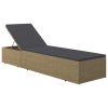 Sunlounger Poly Rattan Brown and Dark Gray