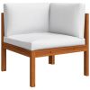 Patio Corner Sofas 2 pcs with Cushions Solid Acacia Wood