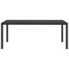 Patio Table Black 72.8"x35.4"x29.1" Aluminum and WPC