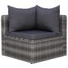 7 Piece Patio Sofa Set with Cushions & Pillows Poly Rattan Gray