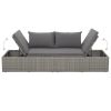 Patio Bed Gray 76.8"x23.6" Poly Rattan