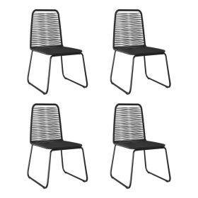 Patio Chairs 4 pcs Poly Rattan Black