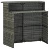 3 Piece Patio Bar Set with Cushions Gray