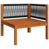 Patio Corner Sofas 2 pcs with Cushions Solid Acacia Wood