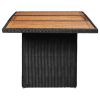 Patio Dining Table Black 78.7"x39.4"x29.1" Poly Rattan