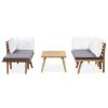 5 Piece Patio Lounge Set Solid Acacia Wood