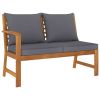 6 Piece Patio Lounge Set with Cushion Solid Acacia Wood