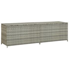 Patio Storage Box Poly Rattan 78.7"x19.6"x23.6" Gray