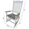 Outdoor Wood Porch Rocking Chair, White Color, Weather Resistant Finish