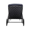 Chaise Lounge Outdoor Chair with Navy Blue Cushions, Aluminum Pool Side Sun Lounges with Wheels Adjustable Reclining, Patio Furniture Set