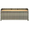 Patio Storage Bench 47.2" Poly Rattan Gray