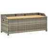 Patio Storage Bench 47.2" Poly Rattan Gray