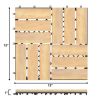 10 Pieces 12 x 12 Inch Acacia Wood Interlocking Check Deck Tiles