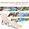 Adjustable Outdoor Recliner Chair with Canopy Shade