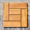 (Set of 10) Hanalei Eucalyptus Interlocking Wooden Decktile in Honey