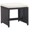 11 Piece Patio Dining Set with Cushions Poly Rattan Black