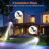 2Pcs Solar Spotlight Outdoor Dusk To Dawn Light Wall Path Lawn Garden Lamp Waterproof