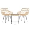 3 Piece Patio Dining Set Poly Rattan