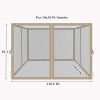 10x10 Ft Gazebo Replacement Mosquito Netting with Zippers, 4-Side Mesh Walls for Patio Gazebos