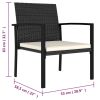 Patio Dining Chairs 2 pcs Poly Rattan Black