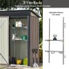 TOPMAX Patio 5ft Wx3ft. L Garden Shed, Metal Lean-to Storage Shed with Adjustable Shelf and Lockable Door, Tool Cabinet for Backyard, Lawn, Garden, Br