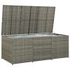 Patio Storage Box Poly Rattan 70.9"x35.4"x29.5" Gray