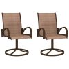 Patio Swivel Chairs 2 pcs Textilene and Steel Brown