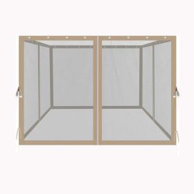 10x10 Ft Gazebo Replacement Mosquito Netting with Zippers, 4-Side Mesh Walls for Patio Gazebos